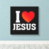 Ik hou van Jezus Canvas Afdruk (Insitu (Houten vloer))