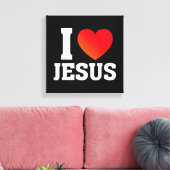 Ik hou van Jezus Canvas Afdruk (Insitu (Woonkamer))
