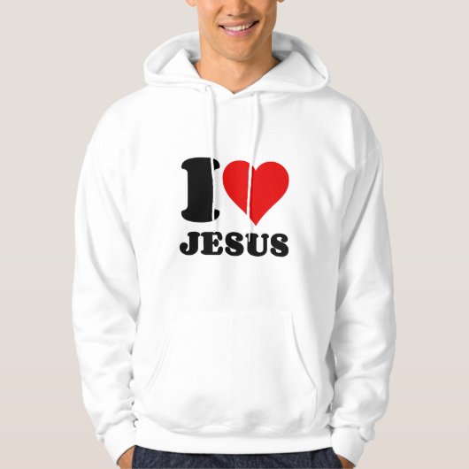 Ik hou van Jezus Christelijke quote Hoodie (Voorkant)