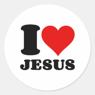 Ik hou van Jezus Christelijke quote Ronde Sticker