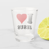 Ik hou van Jezus Christelijke quote Shot Glas (Achterkant)