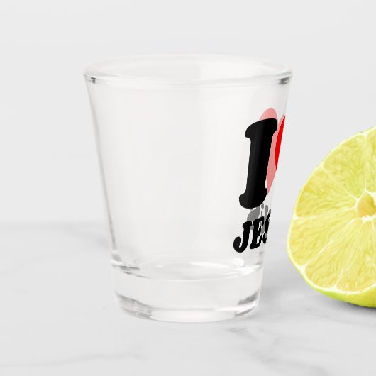 Ik hou van Jezus Christelijke quote Shot Glas (Links)