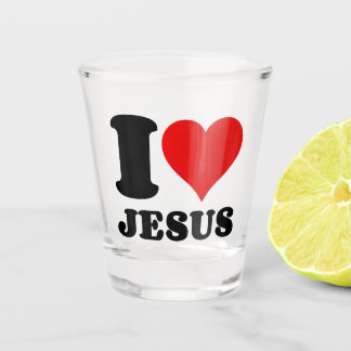 Ik hou van Jezus Christelijke quote Shot Glas