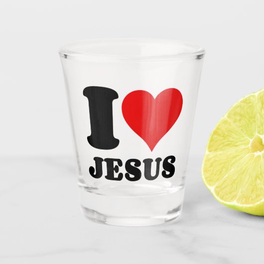 Ik hou van Jezus Christelijke quote Shot Glas (Voorkant)
