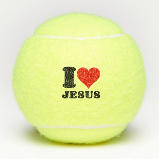 Ik hou van Jezus Christelijke quote Tennisballen (Voorkant)
