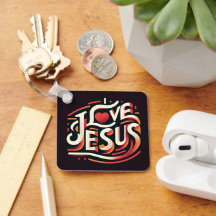 Ik hou van Jezus Christelijke Sleutelhanger