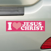 Ik hou van Jezus Christus Bumpersticker (Op auto)