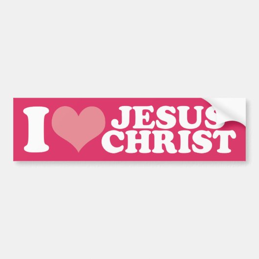 Ik hou van Jezus Christus Bumpersticker (Voorkant)
