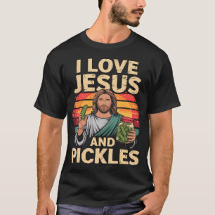 Ik hou van Jezus en augurk T-shirt Komkommer Jezus