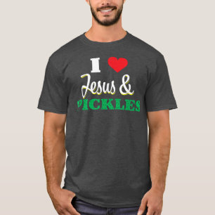 Ik hou van Jezus en augurken boerderij boer vegeta T-shirt