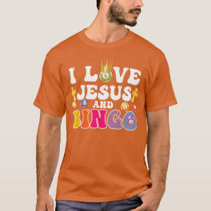 Ik hou van Jezus en Bingo Christelijk Kruis Bordsp T-shirt
