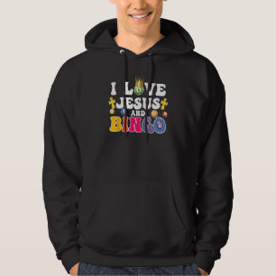 Ik hou van Jezus en Bingo Christelijke Cross Board Hoodie