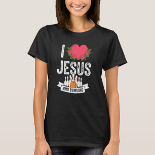 Ik hou van Jezus en Bowling Funny Bowler Christeli T-shirt