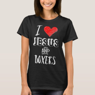 Ik hou van Jezus en Boxers Dogs Christelijke reddi T-shirt
