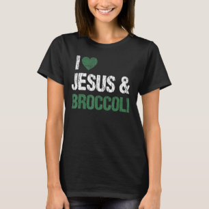 Ik hou van Jezus en Broccoli Lover Funny Vegetable T-shirt