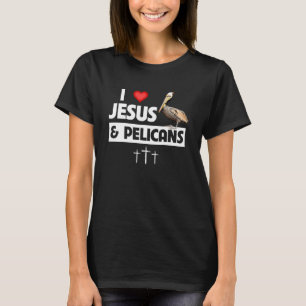 Ik hou van Jezus en bruine pelikanen Louisiana Sta T-shirt