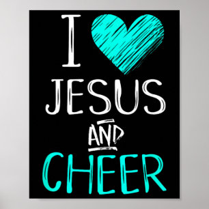 Ik hou van Jezus en Cheer Christelijk Cheerleading Poster
