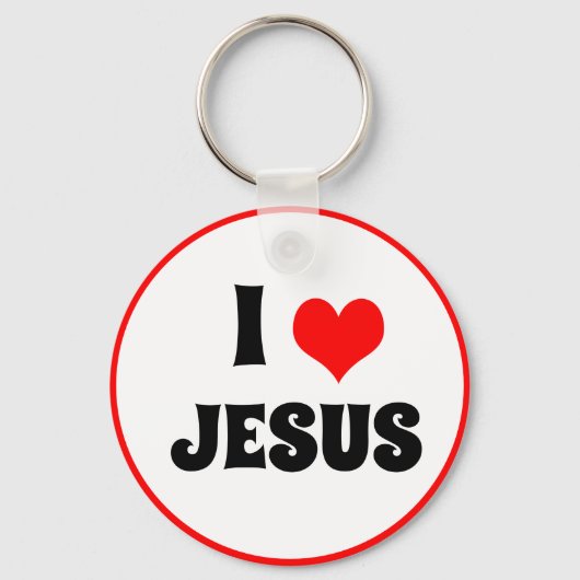 Ik hou van Jezus en Christus Heart / Sleutelhanger (Voorkant)
