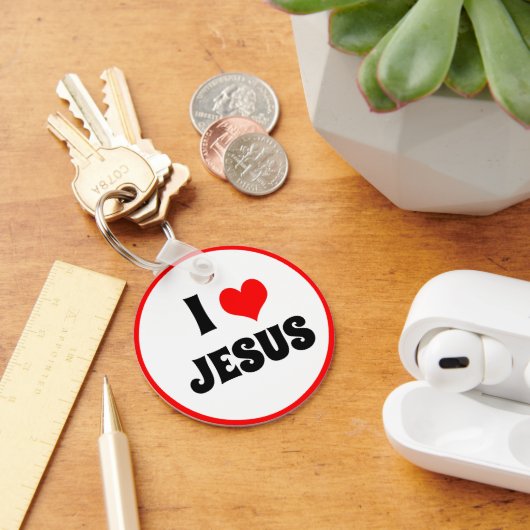 Ik hou van Jezus en Christus Heart / Sleutelhanger (Bureau)
