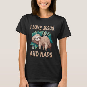 Ik hou van Jezus en dutjes Slaap Lieve Luiaard lie T-shirt