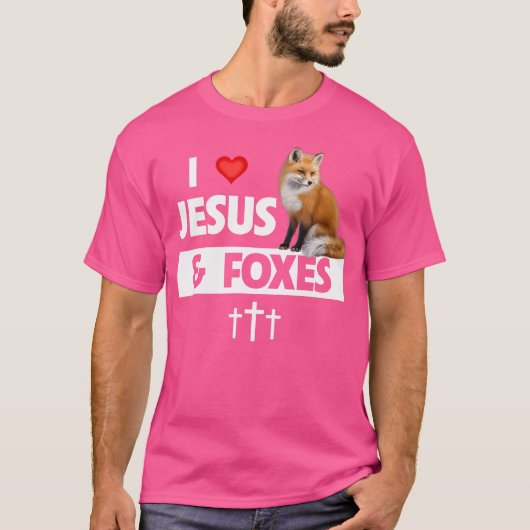 Ik hou van Jezus en Foxes Zoo Wildlife Natuur Fox  T-shirt (Voorkant)