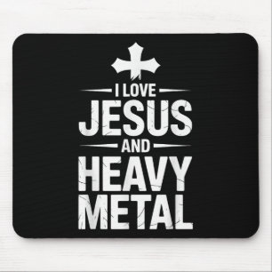 Ik hou van Jezus en heavy metal _8 Muismat