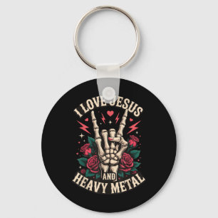 Ik hou van Jezus en heavy metal Sleutelhanger