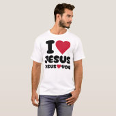 Ik hou van Jezus en Jezus houdt Christelijk van je T-shirt (Voorkant volledig)