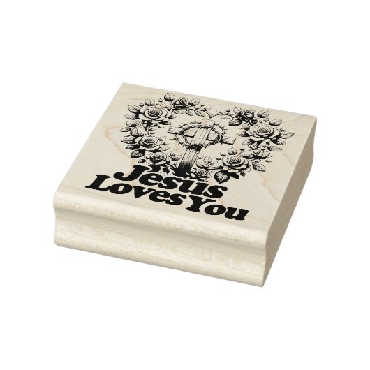 Ik hou van Jezus en Jezus houdt van U Rubberstempel (Stempel)