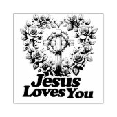 Ik hou van Jezus en Jezus houdt van U Rubberstempel (Afrduk)