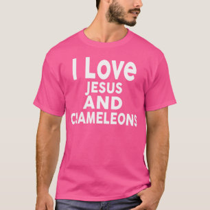 Ik hou van Jezus en kameleons grappige kameleon T-shirt