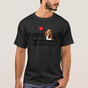 Ik hou van Jezus en mijn Basset Hound Dog mama pa T-shirt