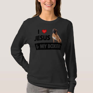 Ik hou van Jezus en mijn Boxer Dog mama pa Pet Par T-shirt
