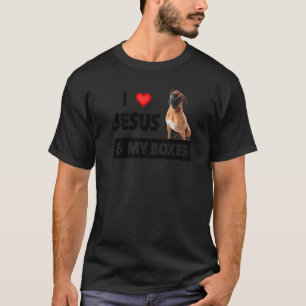Ik hou van Jezus en mijn Boxer Dog mama pa Pet Par T-shirt