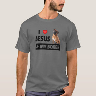 Ik hou van Jezus en mijn Boxer Dog mama pa Pet Par T-shirt