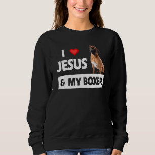 Ik hou van Jezus en mijn Boxer Dog mama pa Pet Par Trui