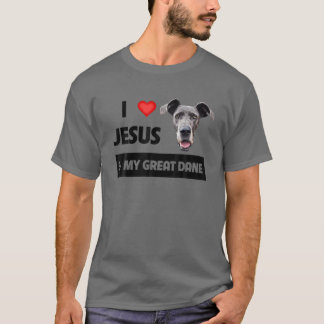 Ik hou van Jezus en mijn grote deen Dog mama en pa T-shirt