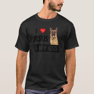 Ik hou van Jezus en mijn Gsd moeder vader huisdier T-shirt