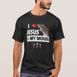 Ik hou van Jezus en mijn muis veld knaagdier muize T-shirt