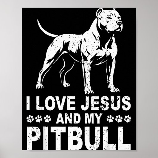 Ik hou van Jezus en mijn Pitbull Poster (Voorkant)
