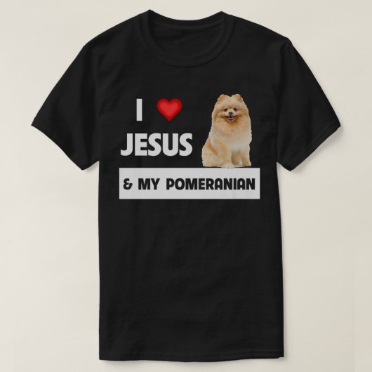 Ik hou van Jezus en Mijn pommeraanse hond Mam en P T-shirt (Design voorkant)