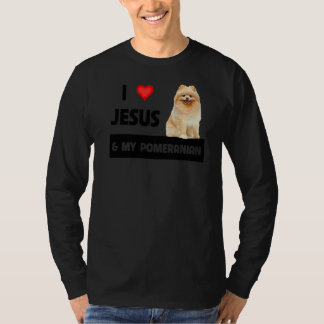 Ik hou van Jezus en mijn pommeraanse hond mama en  T-shirt
