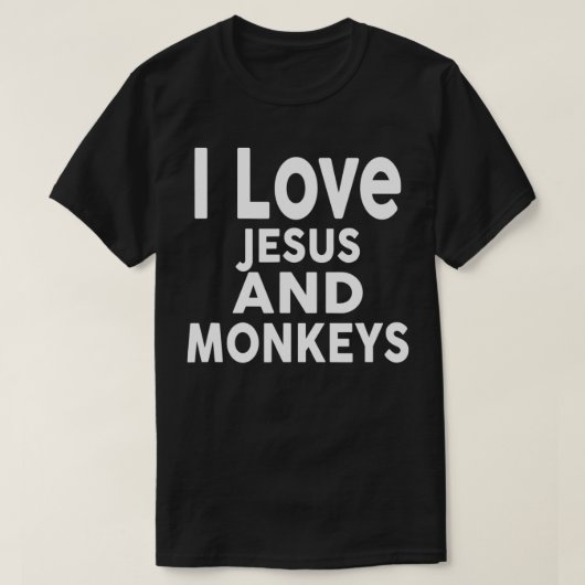 Ik hou van Jezus en MONKEYS Funny MONKEY T-shirt (Design voorkant)