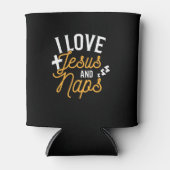 Ik hou van Jezus en Naps Funny Religies Blikjeskoeler (Voorkant)