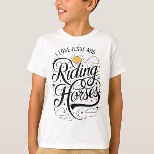Ik hou van Jezus en paardrijpaarden, meisjes die T-shirt