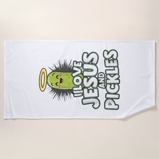 Ik hou van Jezus en Pickles Strandlaken (Voorkant)