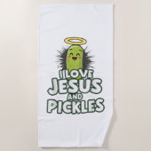 Ik hou van Jezus en Pickles Strandlaken (Voorkant)