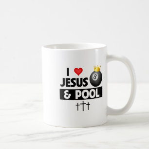 Ik hou van Jezus en Pool Stick 8 LL Pocket Biljart Koffiemok