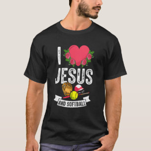 Ik hou van Jezus en Softball Coach.. T-shirt