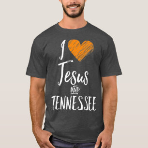 Ik hou van Jezus en Tennessee Oranje hartverwarmin T-shirt